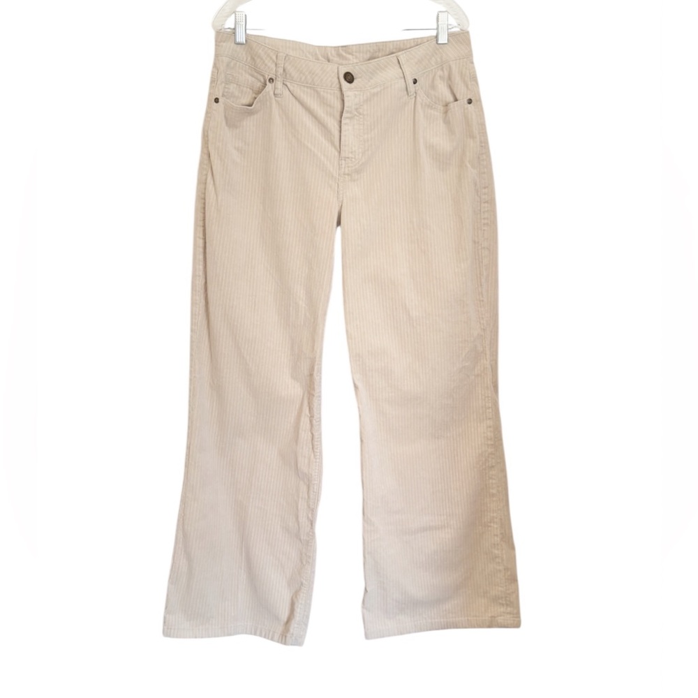 Cabi Womens Asher Beige Wide Leg Corduroy Trouser Pants size 10